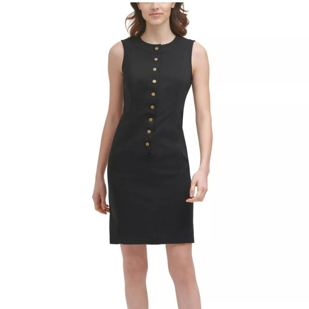 CALVIN KLEIN Women's Black Sleeveless Short Evening Sheath Dress Size 2